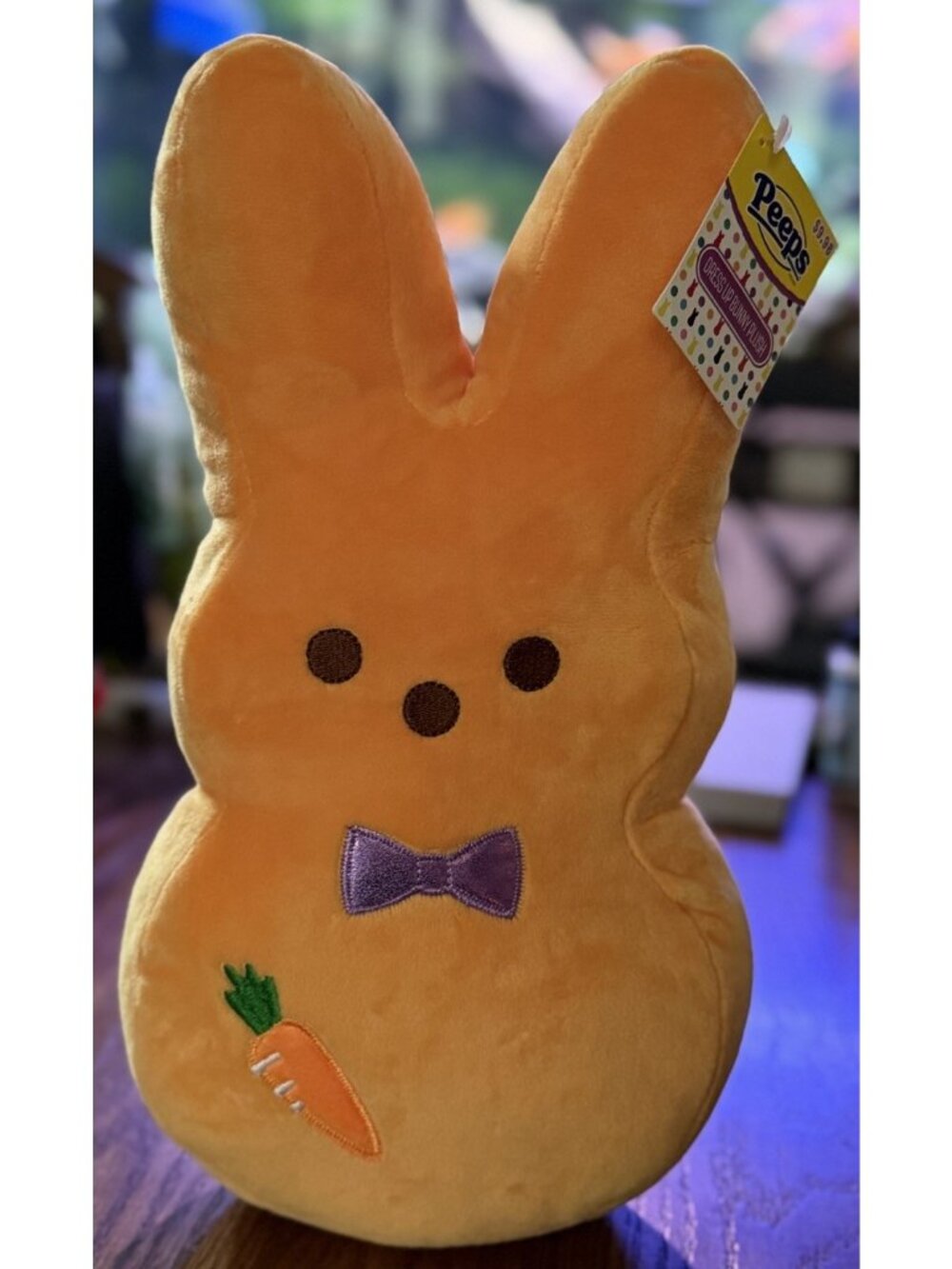2023 Easter Orange Peeps Bunny Rabbit Bow Tie Carrot Stuffed Plush Just Born 13”